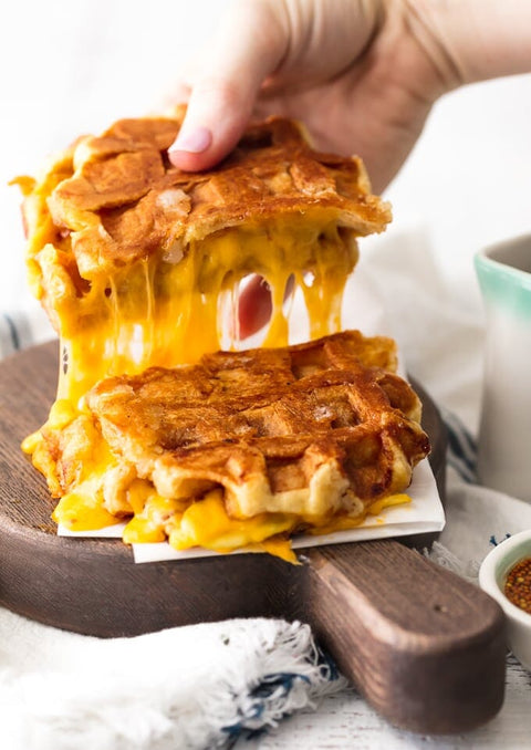 "Cheese Pull Worthy" Waffle Grilled Cheese