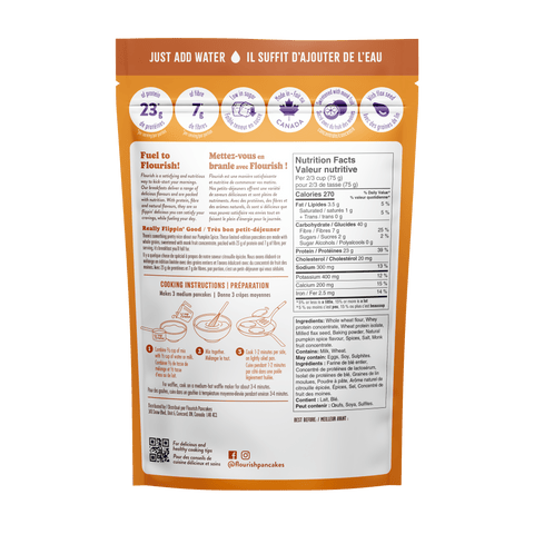 Pumpkin Spice Protein Pancake Mix Whey-based High Protein Flourish