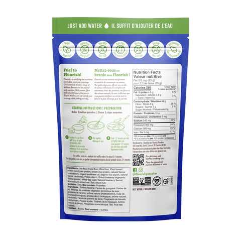 Blueberry Plant-Based Protein Pancake Mix Whey-based High Protein Flourish