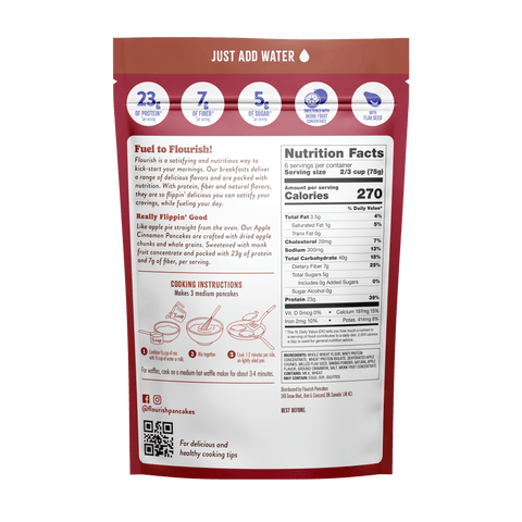 Apple Cinnamon Protein Pancake Mix Whey-based High Protein Flourish