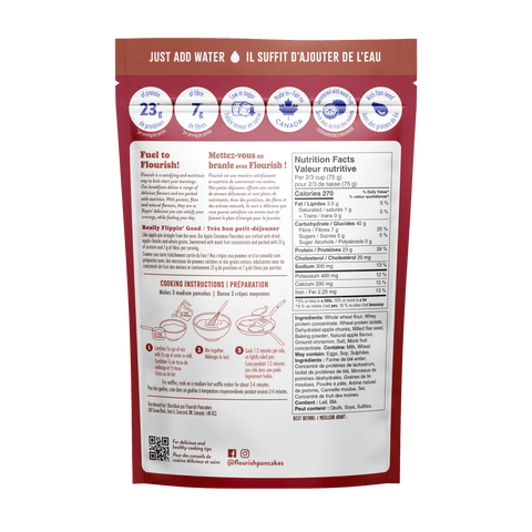 Apple Cinnamon Protein Pancake Mix Whey-based High Protein Flourish