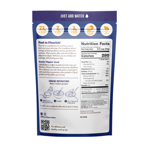 Blueberry Protein Pancake Mix Whey-based High Protein Flourish