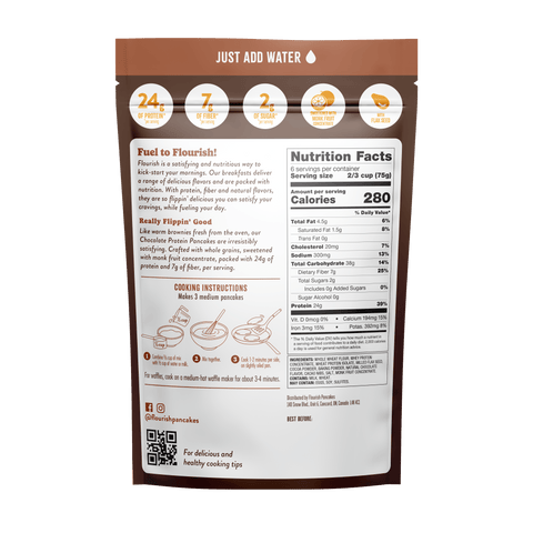 Chocolate Protein Pancake Mix Whey-based High Protein Flourish