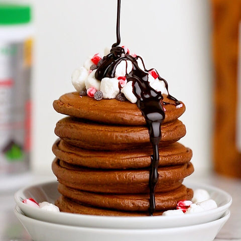 Peppermint Hot Cocoa Pancakes
