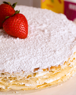 Protein Birthday Crepe Cake