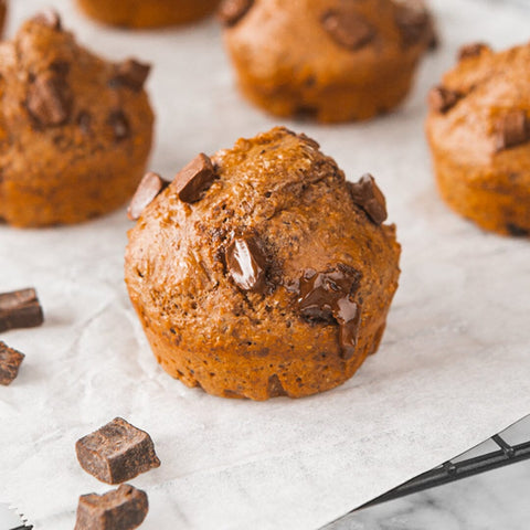 Double Chocolate Protein Muffins