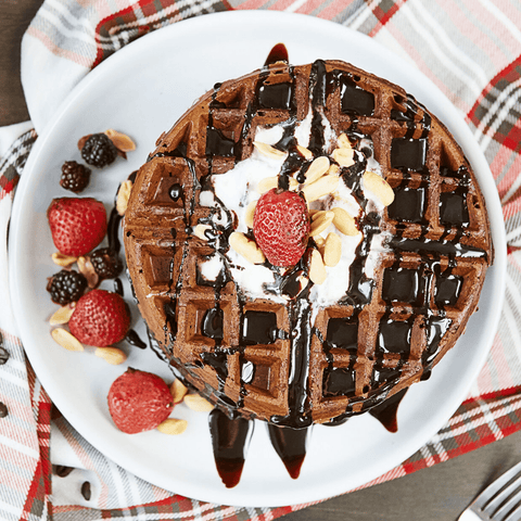 Chocolate Mocha Protein Waffles