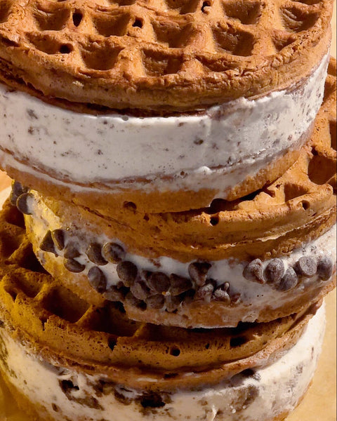 Ice Cream Waffle Sandwiches