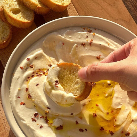 Roasted Garlic Whipped Feta Dip