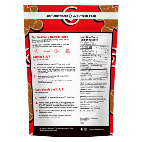 Gingerbread Protein Pancake Mix Whey-based High Protein Flourish 