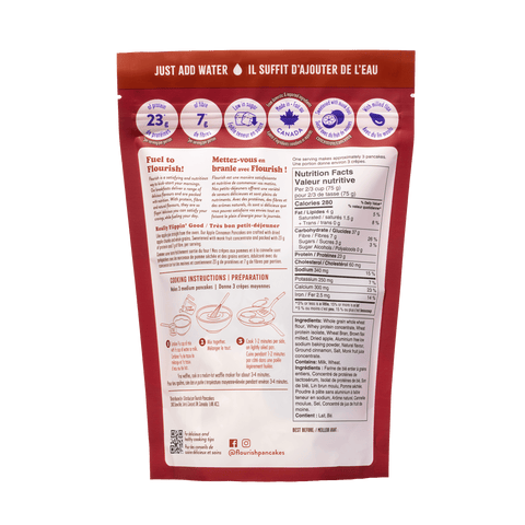Apple Cinnamon Protein Pancake Mix (430g) Whey-based High Protein Flourish 