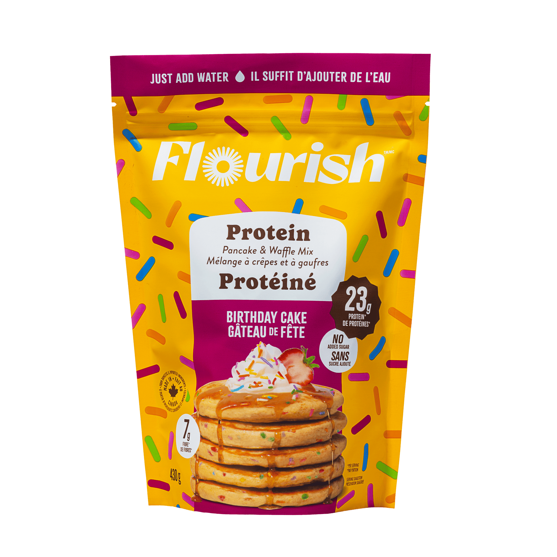 Birthday Cake Protein Pancake Mix (430g) Whey-based High Protein Flourish 