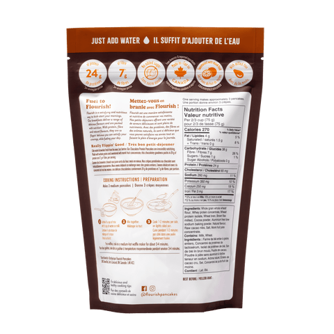 Chocolate Protein Pancake Mix (430g) Whey-based High Protein Flourish 