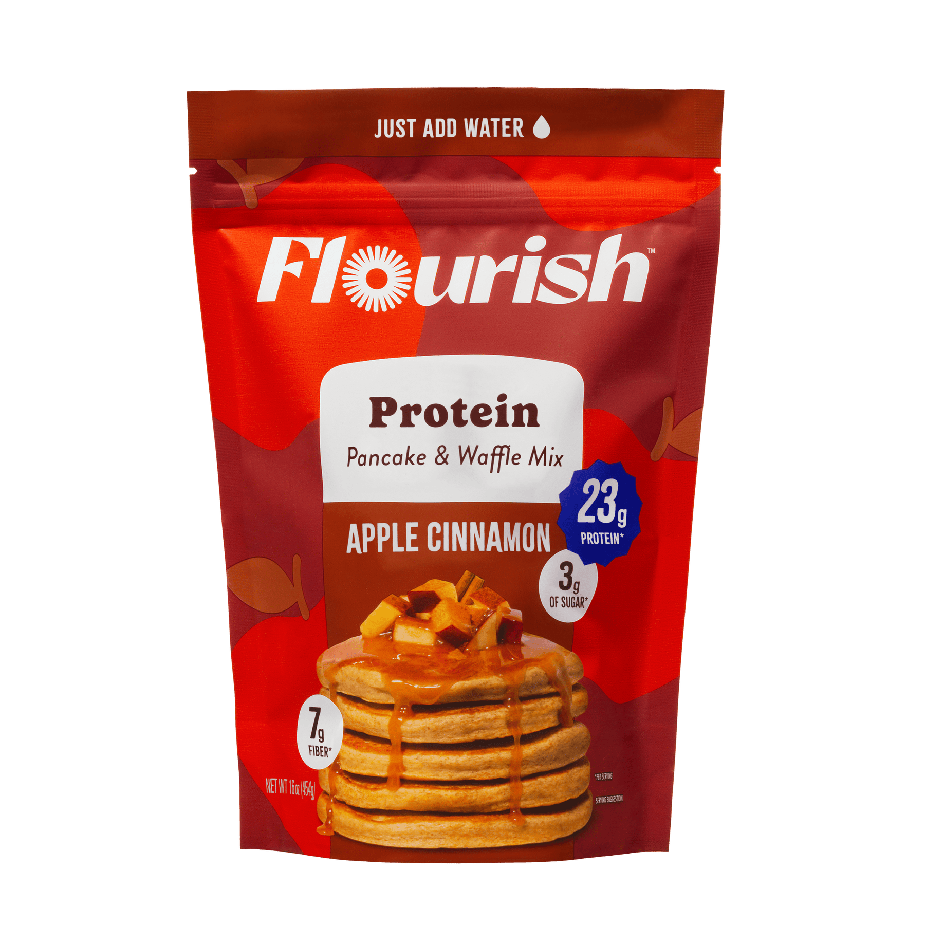 Apple Cinnamon Protein Pancake Mix (16oz) Whey-based High Protein Flourish 