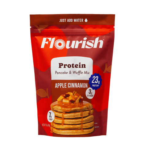 Apple Cinnamon Protein Pancake Mix (16oz) Whey-based High Protein Flourish 