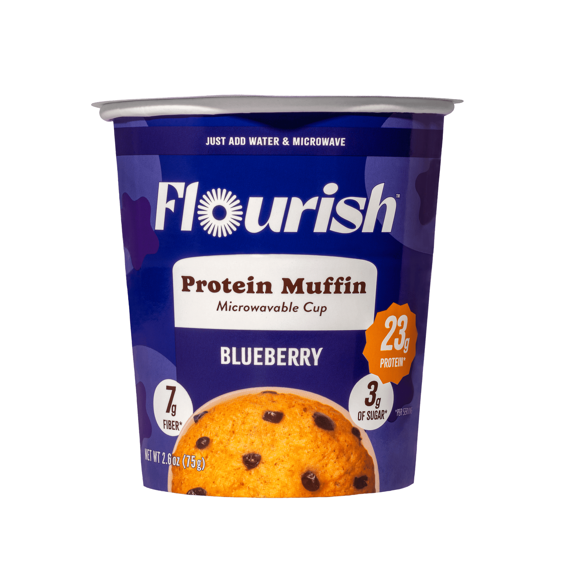 Protein Muffin Cup (2.64oz/ea) Whey-based High Protein Flourish Blueberry 1 Cup 