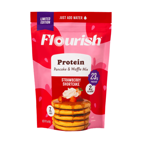 Strawberry Shortcake Protein Pancake Mix (16oz) Whey-based High Protein Flourish 