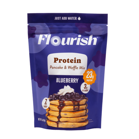Blueberry Protein Pancake Mix (16oz) Whey-based High Protein Flourish 