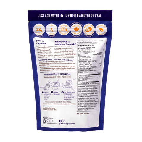 Blueberry Protein Pancake Mix (430g) Whey-based High Protein Flourish 