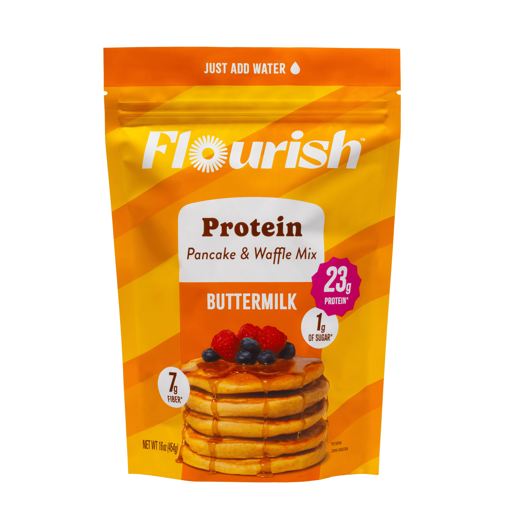 Buttermilk Protein Pancake Mix (16oz) Whey-based High Protein Flourish 