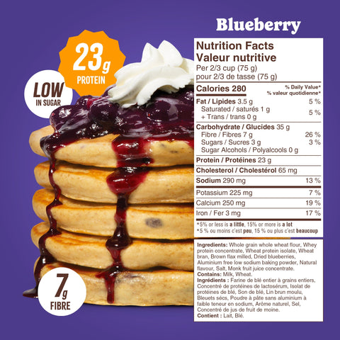 Blueberry Protein Pancake Mix (430g) Whey-based High Protein Flourish 