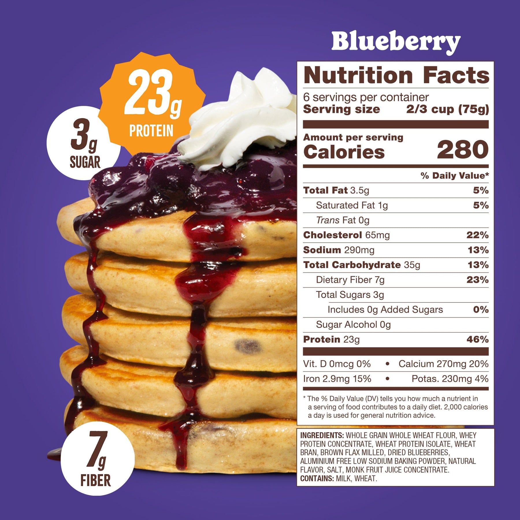 Blueberry Protein Pancake Mix (16oz) FG-USA Flourish 