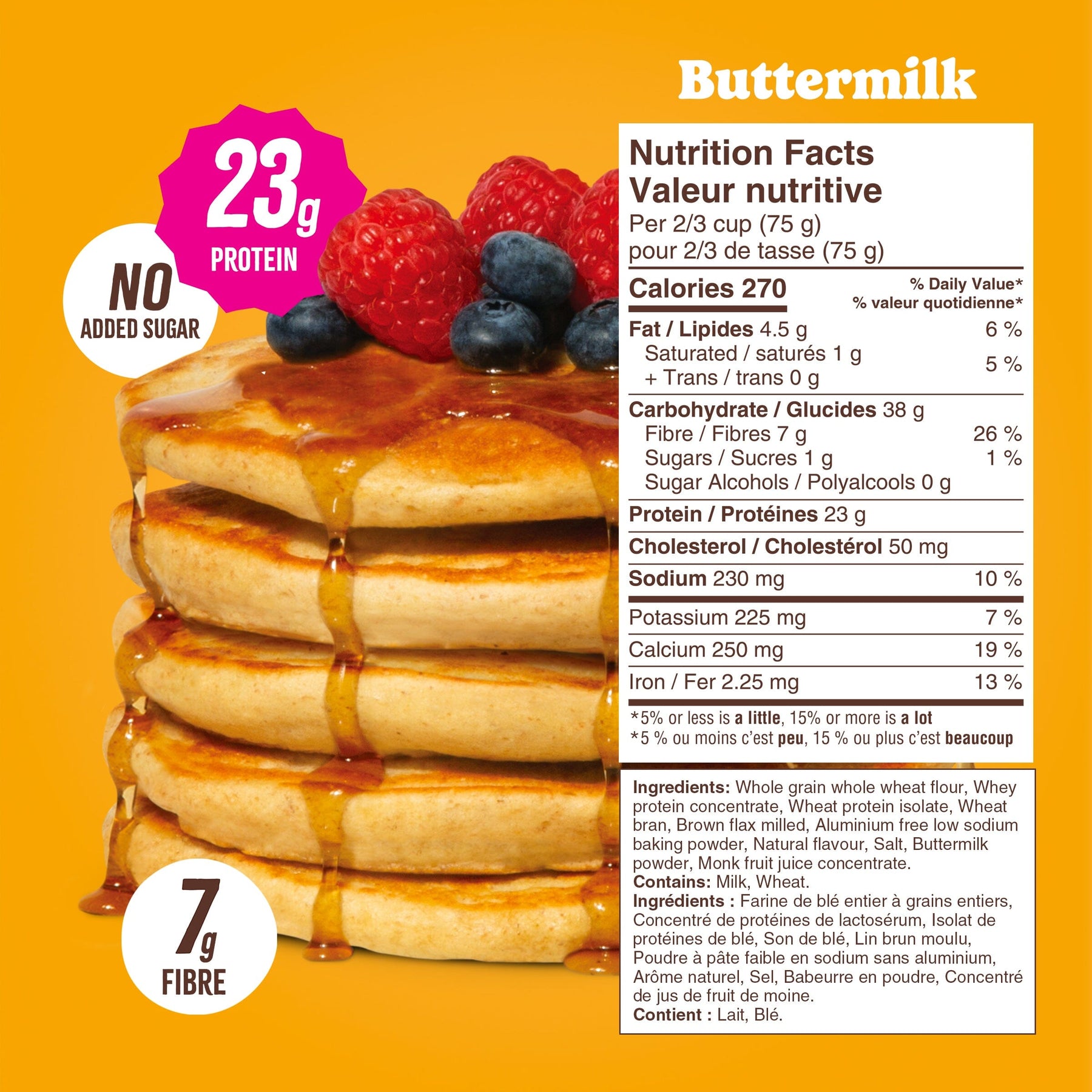 Buttermilk Protein Pancake Mix (430g) Whey-based High Protein Flourish 