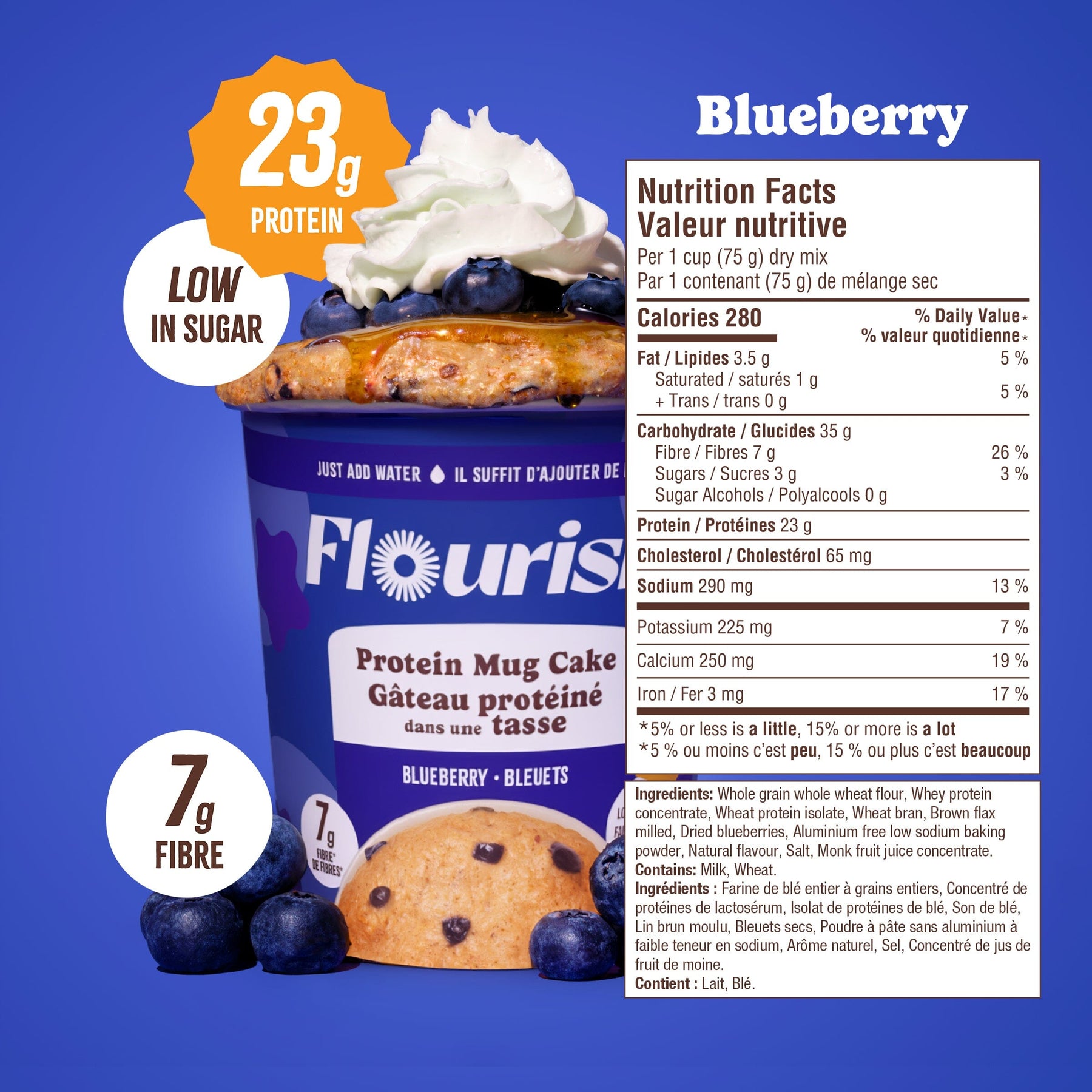 NEW Blueberry Protein Mug Cake (75g/ea) FG-CAN Flourish 