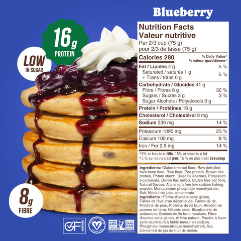 Blueberry Plant-Based Protein Pancake Mix (430g) Plant-Based High Protein Flourish 