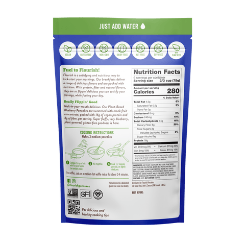 Blueberry Plant-Based Protein Pancake Mix Plant-Based High Protein Flourish 