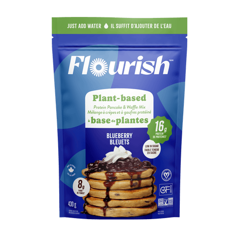 Blueberry Plant-Based Protein Pancake Mix Whey-based High Protein Flourish 
