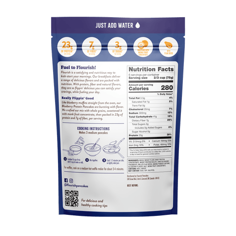 Blueberry Protein Pancake Mix Whey-based High Protein Flourish 