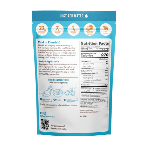 Vanilla Protein Pancake Mix Whey-based High Protein Flourish 