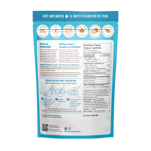 Vanilla Protein Pancake Mix Whey-based High Protein Flourish 