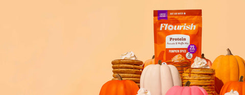 Pumpkin SpiceProtein Pancake Mix23g Protein. 7g Fibre. Low Sugar. Flippin’ Delicious!