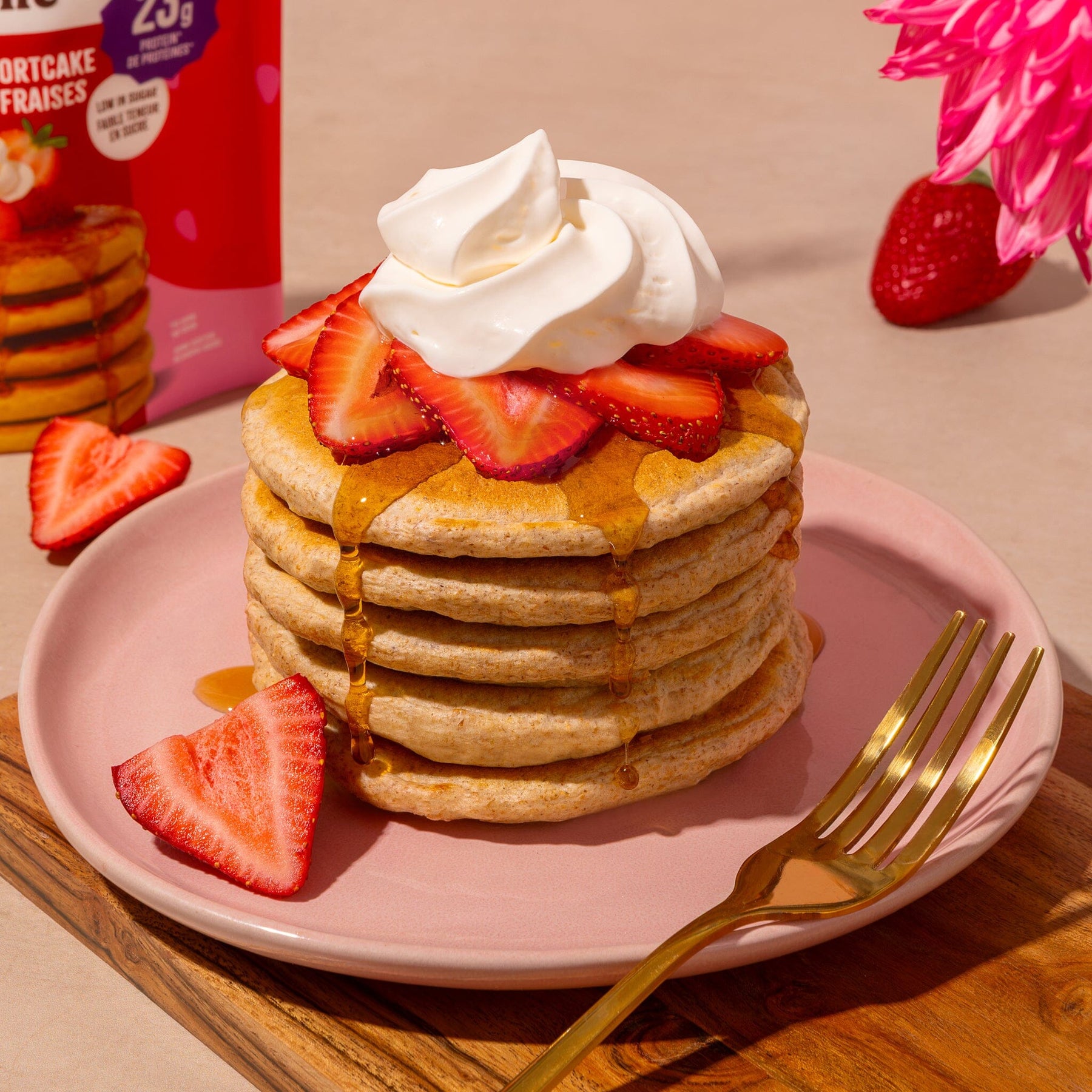 Strawberry Shortcake Protein Pancake Mix (430g) Whey-based High Protein Flourish 