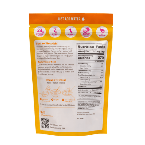 Buttermilk Protein Pancake Mix (16oz) Whey-based High Protein Flourish 