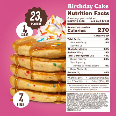 Birthday Cake Protein Pancake Mix (16oz) Whey-based High Protein Flourish 