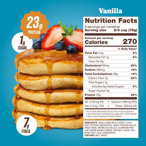 Vanilla Protein Pancake Mix (16oz) Whey-based High Protein Flourish 