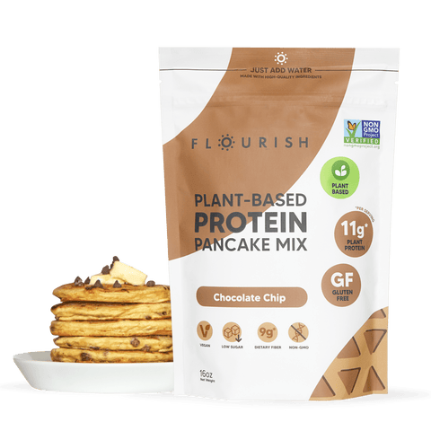 Chocolate Chip Plant-Based Protein Pancake Mix Flourish 